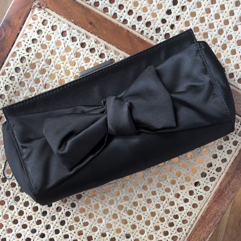 Black Satin Brooks Brothers Clutch